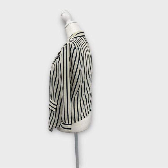 Urban Outfitters Ali & Kris Open Cropped Blazer in Blue Stripe Women’s Size S - Picture 9 of 11